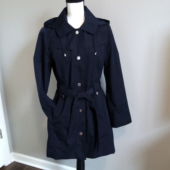 London Fog Jackets & Blazers - London Fog Navy Silver Hardware Raincoat